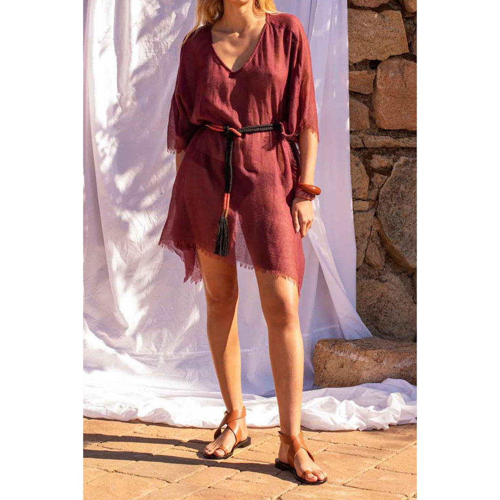 Poncho Court Rafaele Etamine De Laine - Ardoise