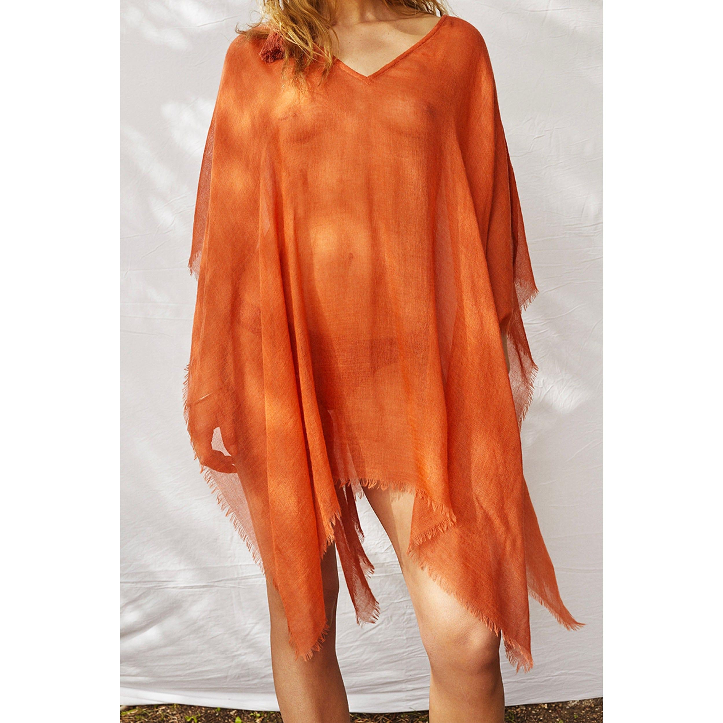 Poncho Court Rafaele Etamine De Laine - Mango