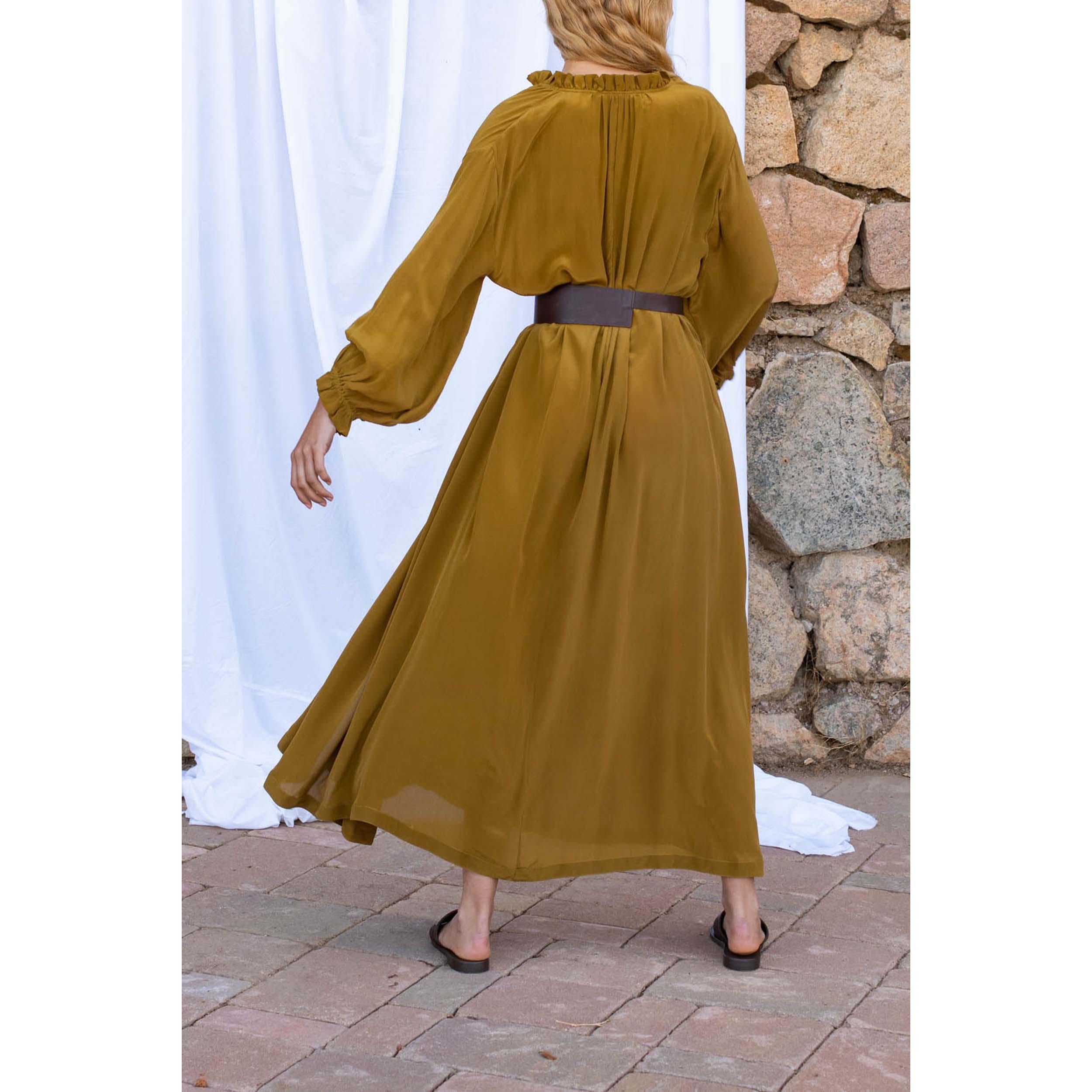Robe Seraphine Soie - Amber Green
