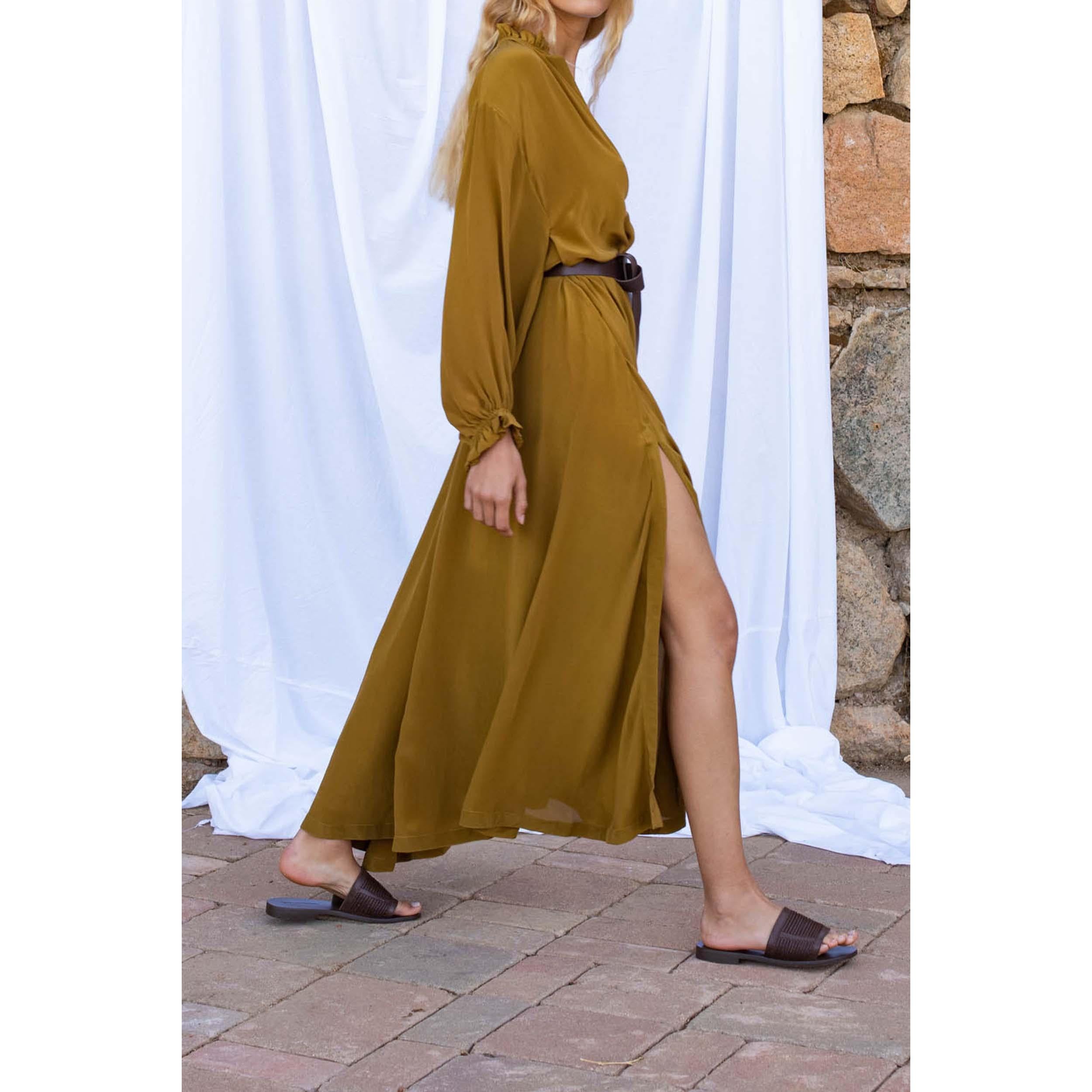 Robe Seraphine Soie - Amber Green