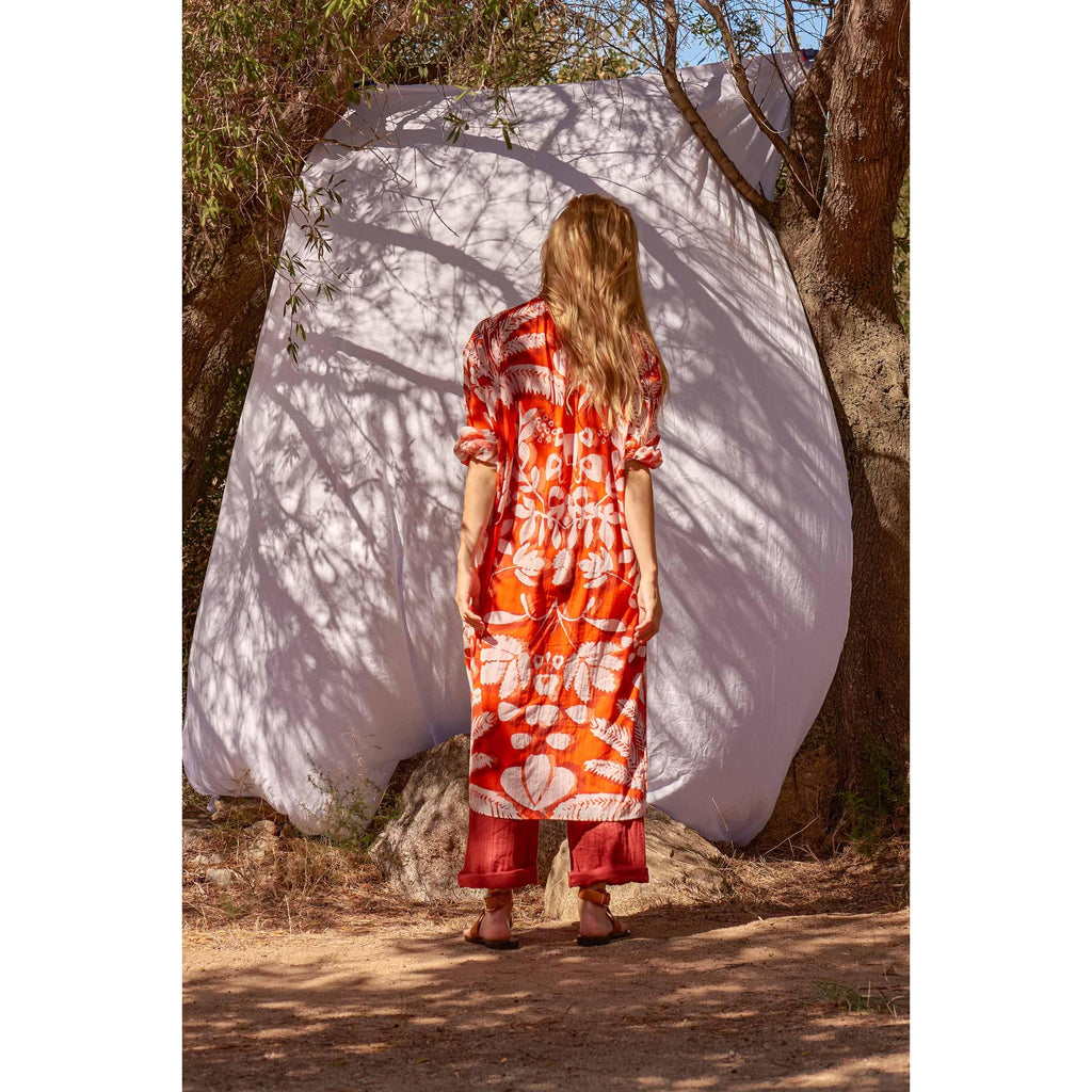 Robe Charlie Imprime Tropical - Flashy Orange