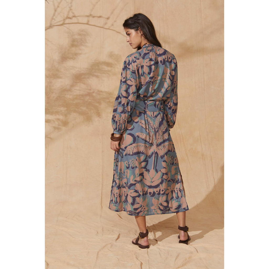 Robe Charlie Imprime Tropical - Dusty Blue