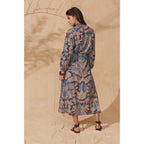 Robe Charlie Imprime Tropical - Dusty Blue