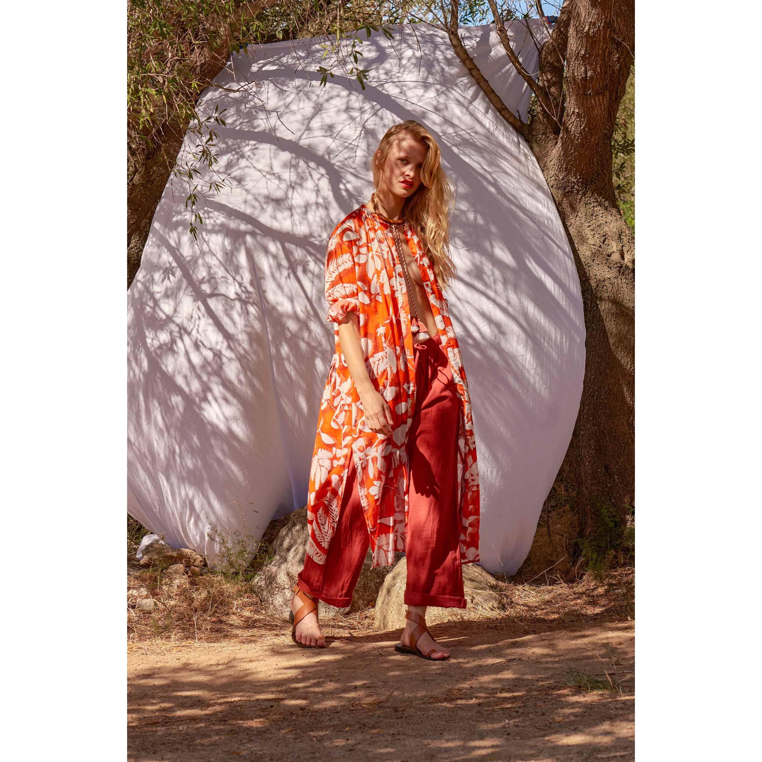 Robe Charlie Imprime Tropical - Flashy Orange