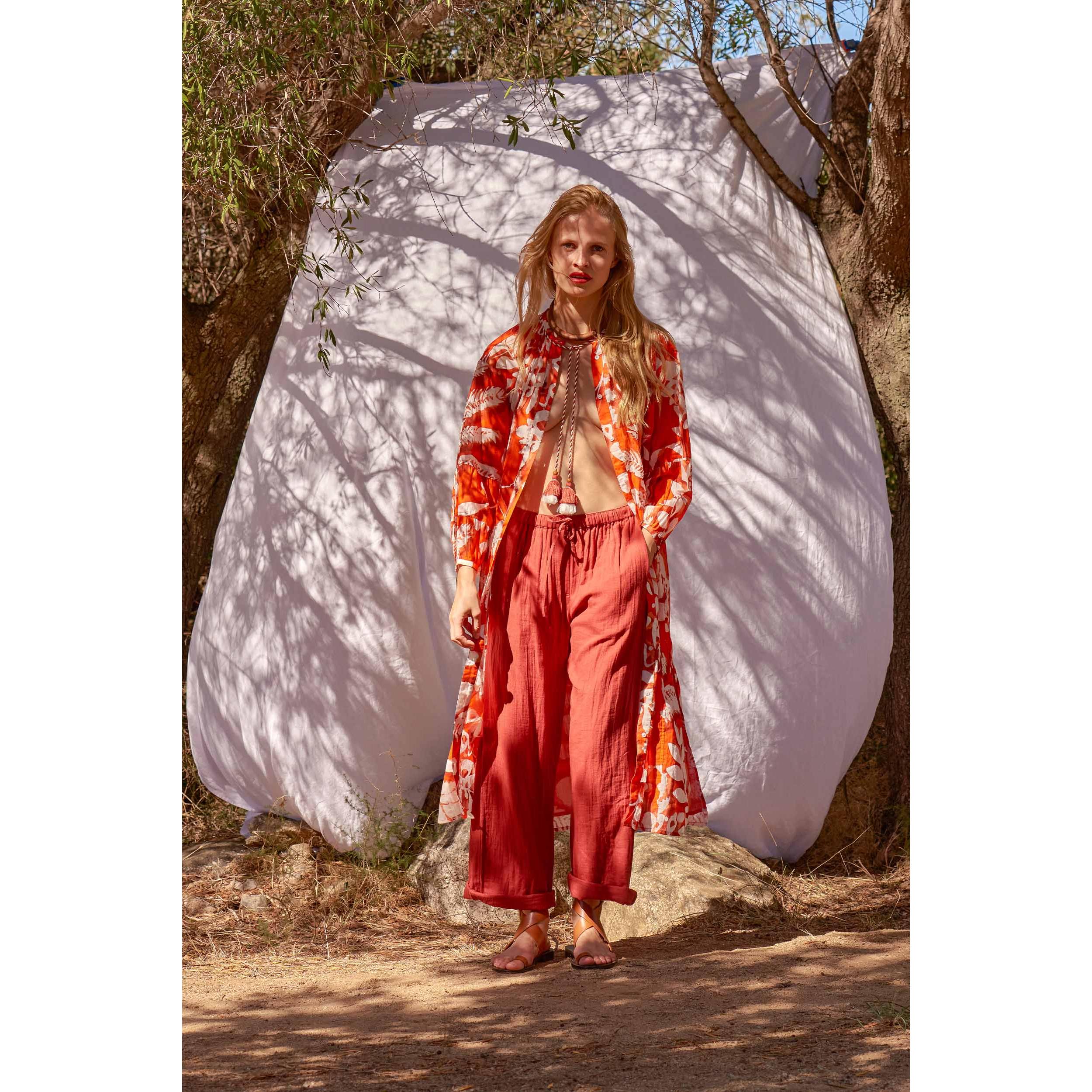 Robe Charlie Imprime Tropical - Flashy Orange