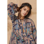 Robe Charlie Imprime Tropical - Dusty Blue