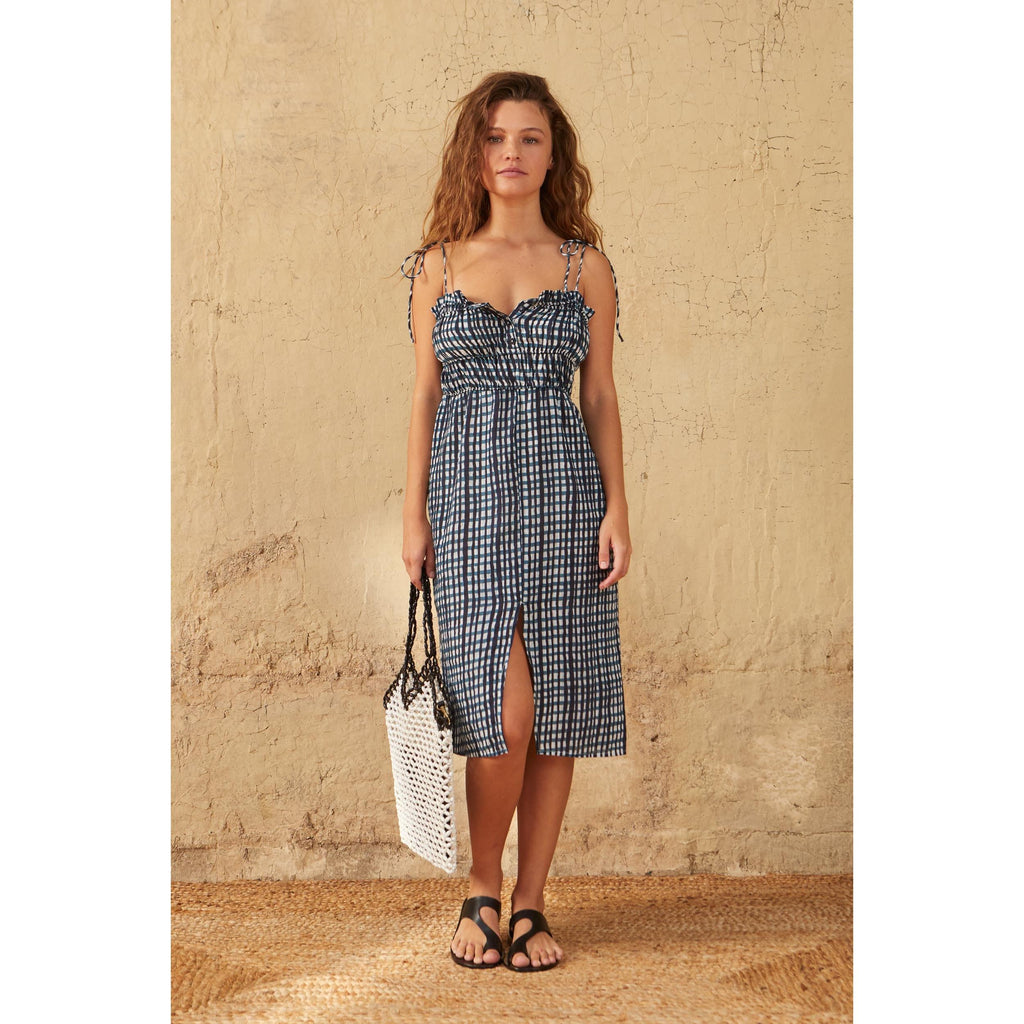 Robe Pila Imprime Shibori - Bleu