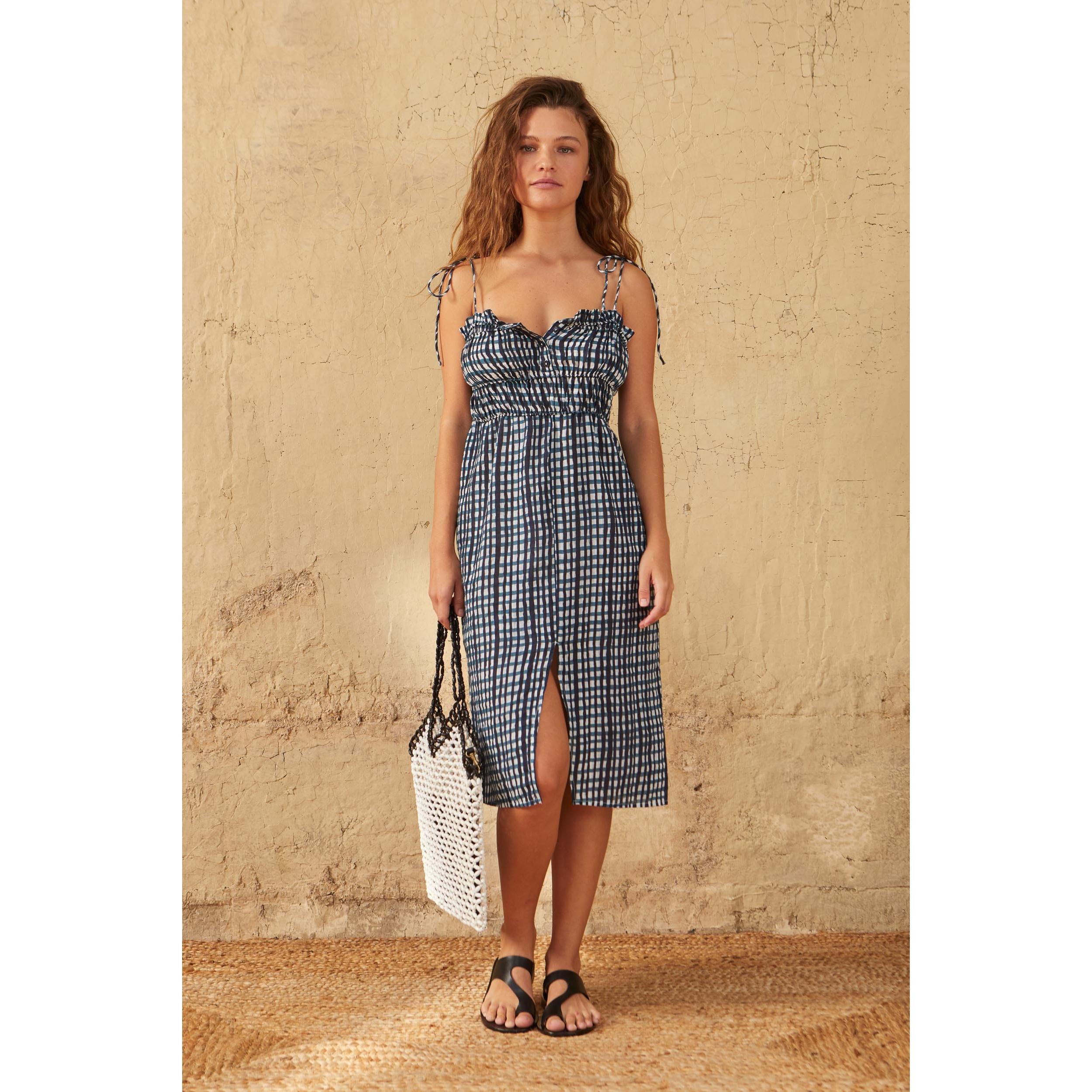 Robe Pila Imprime Shibori - Bleu