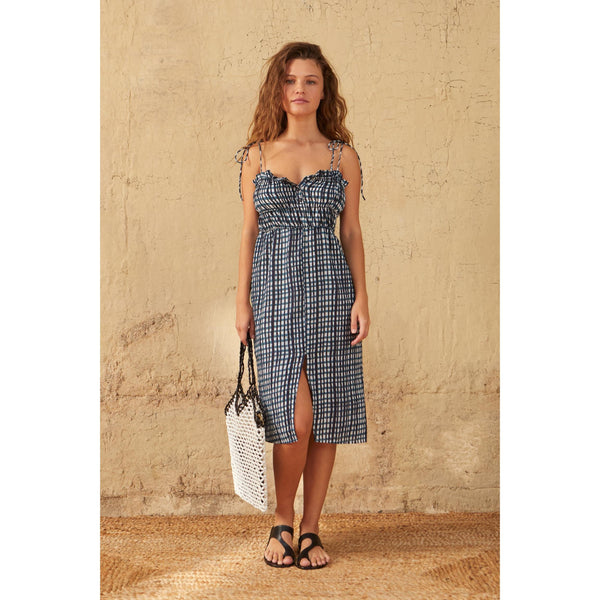 Robe Pila Imprime Shibori - Bleu