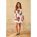 Robe Courte Molly Imprime Indian Flowers - Blue