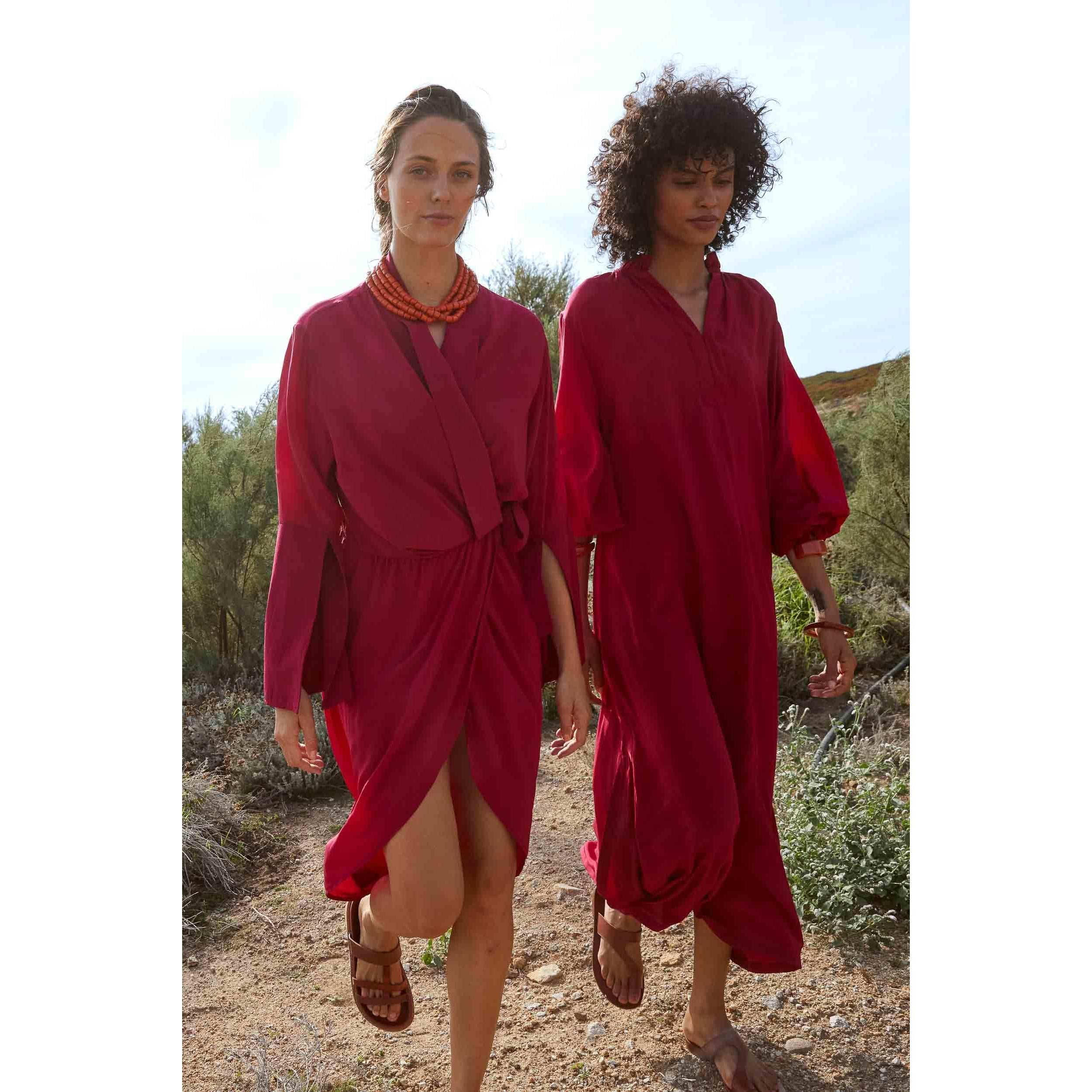 Robe Seraphine Soie - Camelia