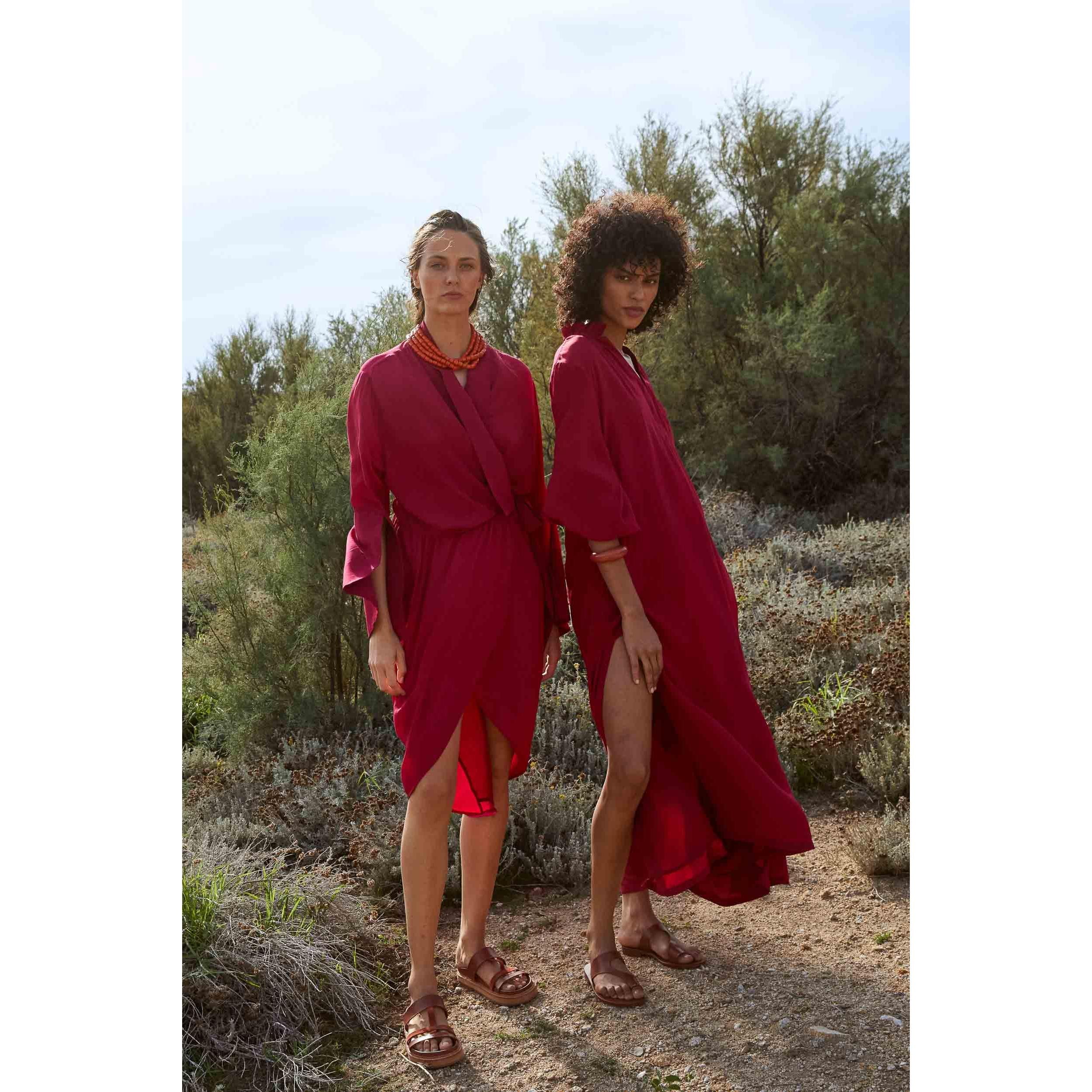 Robe Seraphine Soie - Camelia
