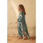 Cafetan Bella Tie And Dye Etamine De Laine - Lagon Green