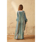 Cafetan Bella Tie And Dye Etamine De Laine - Lagon Green