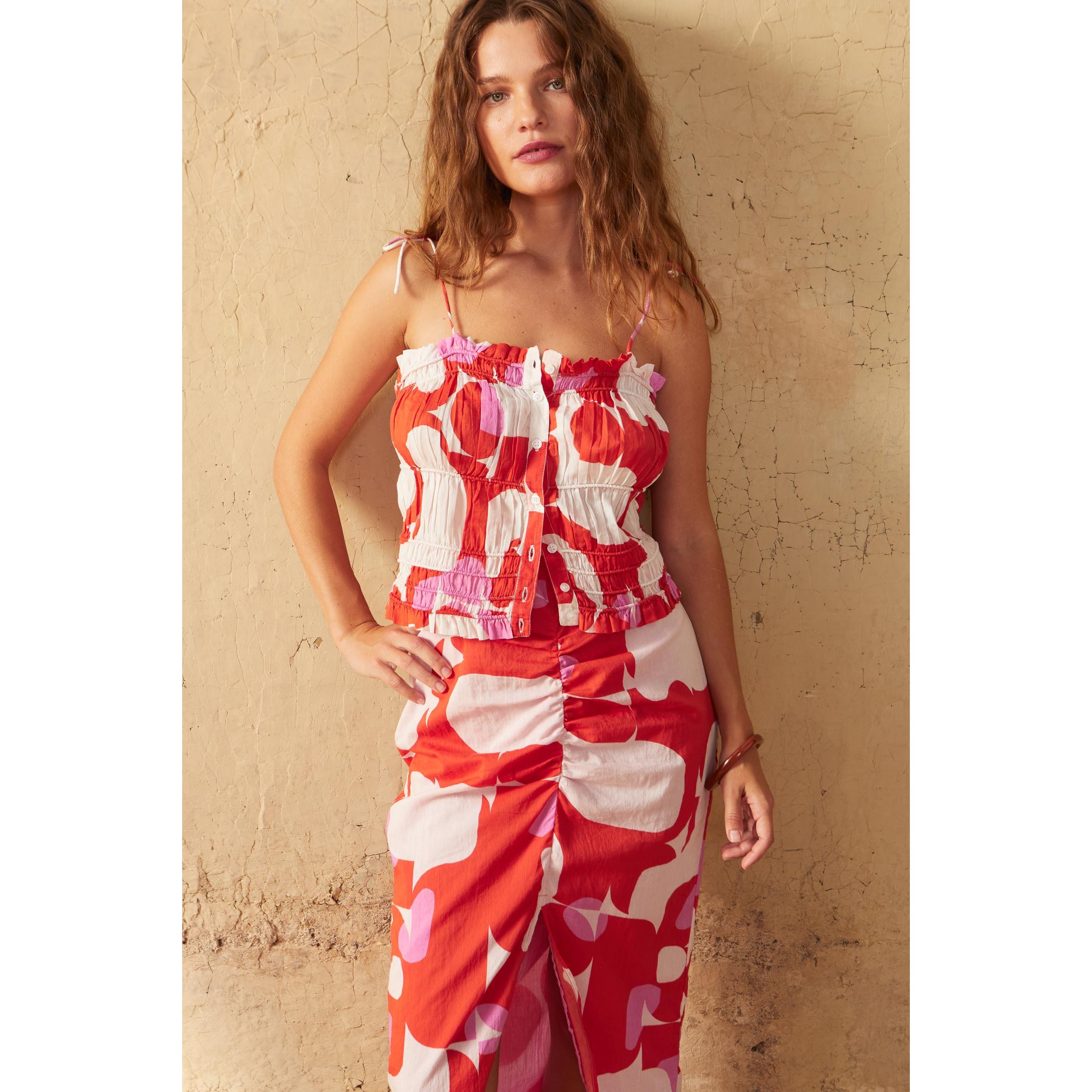 Jupe Beryl Imprime Seventies - Pink