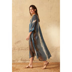Cafetan Bella Tie And Dye Etamine De Laine - Blue Print