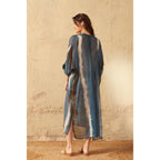 Cafetan Bella Tie And Dye Etamine De Laine - Blue Print