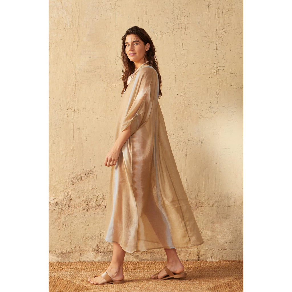 Cafetan Bella Tie And Dye Etamine De Laine - Desert Sand