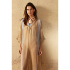 Cafetan Bella Tie And Dye Etamine De Laine - Desert Sand