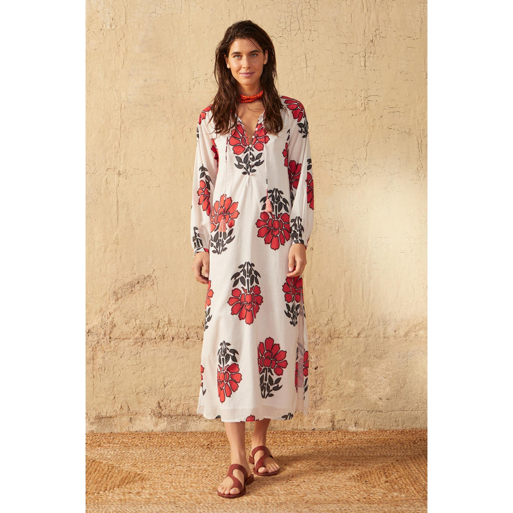 Robe Gregoria Imprime Indian Flowers - Blue