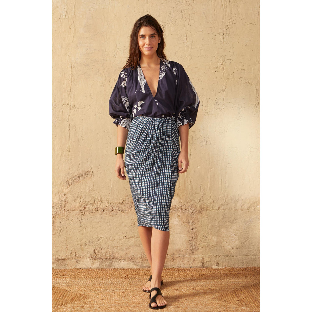 Top Divya Dos Nu Imprime Palladio - Bleu