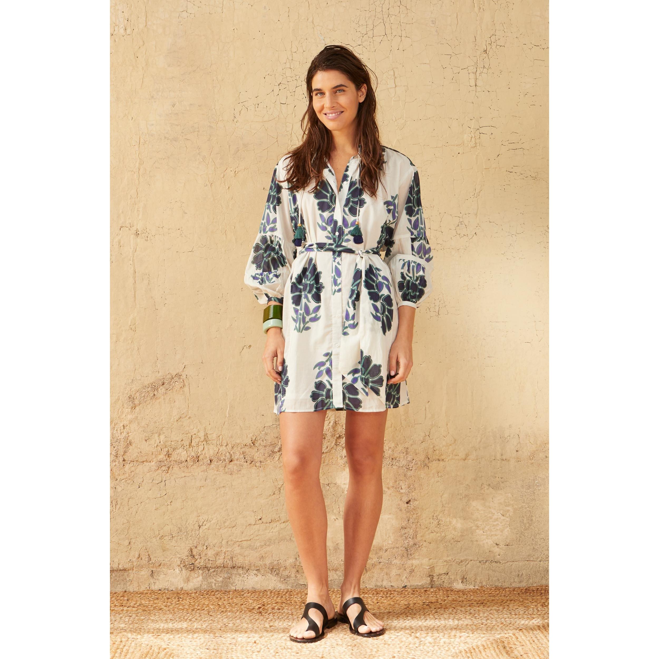 Robe Courte Charlie Imprime Indian Flowers - Redclay