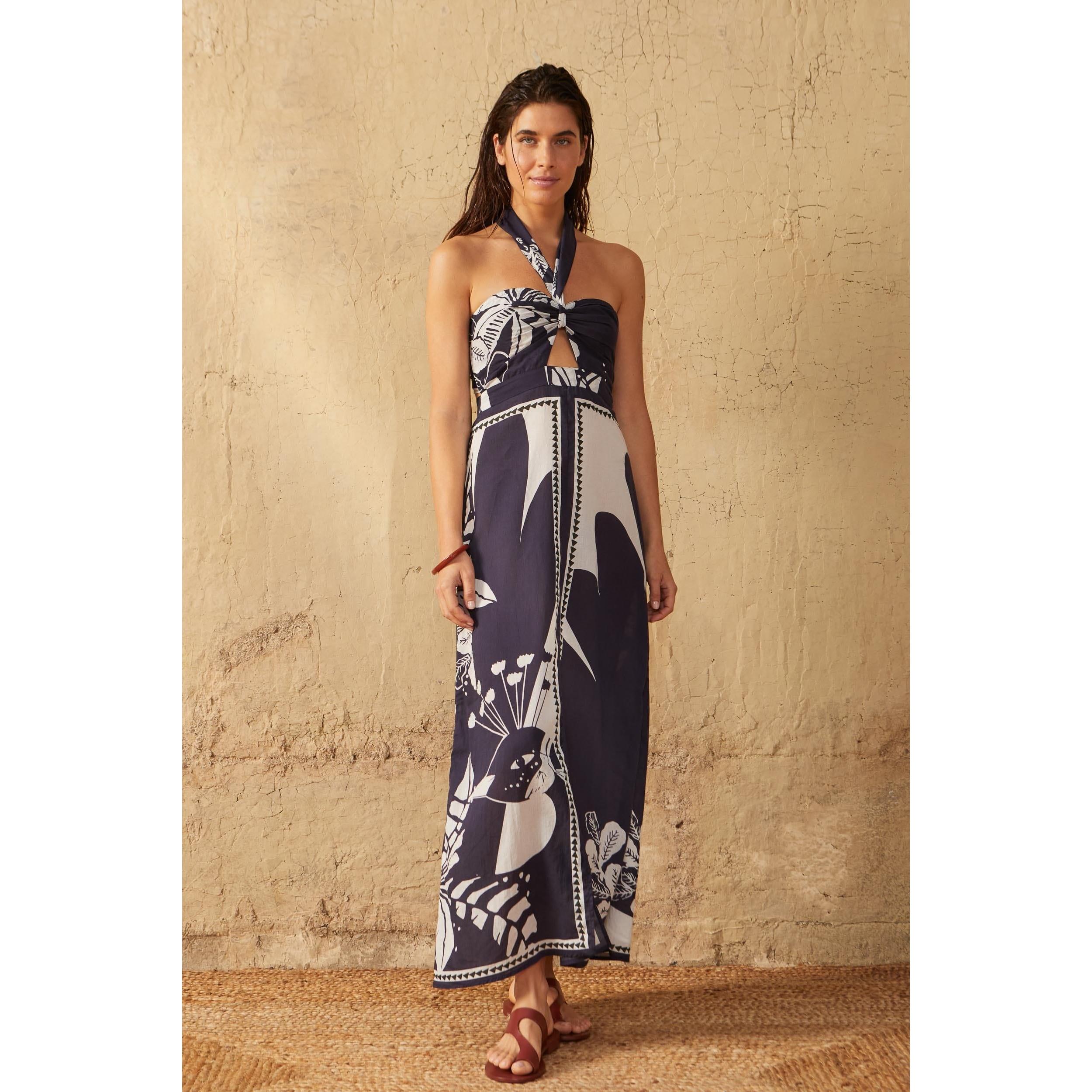 Robe Clemence Imprime Palladio - Bleu
