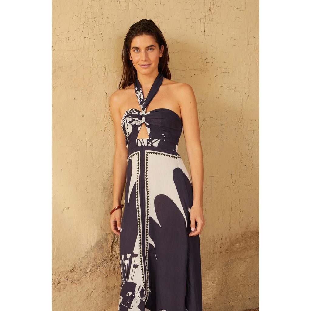 Robe Clemence Imprime Palladio - Bleu