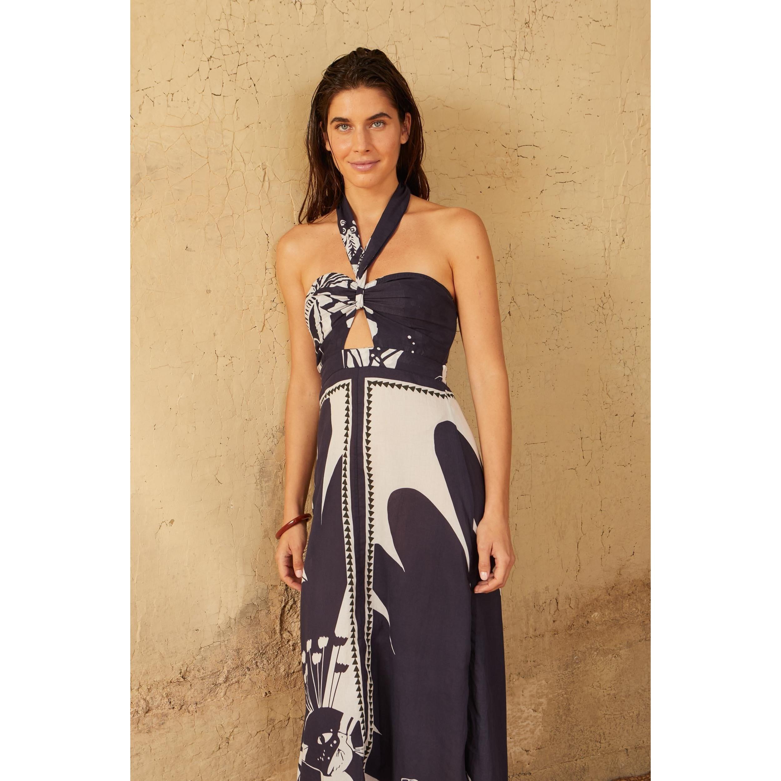 Robe Clemence Imprime Palladio - Bleu