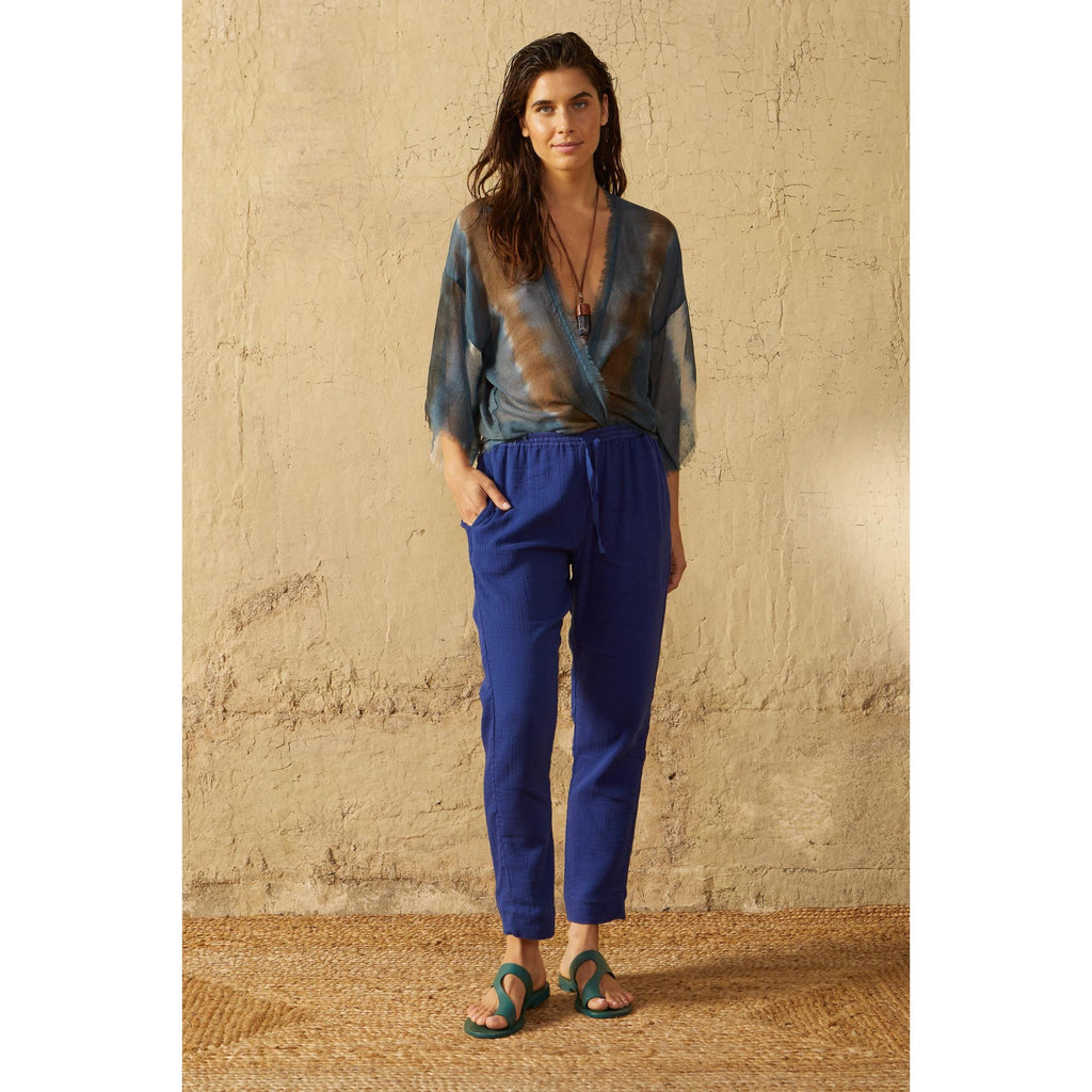 Kimono Renata Tie And Dye Etamine De Laine - Blue Print