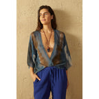 Kimono Renata Tie And Dye Etamine De Laine - Blue Print