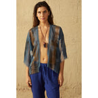 Kimono Renata Tie And Dye Etamine De Laine - Blue Print