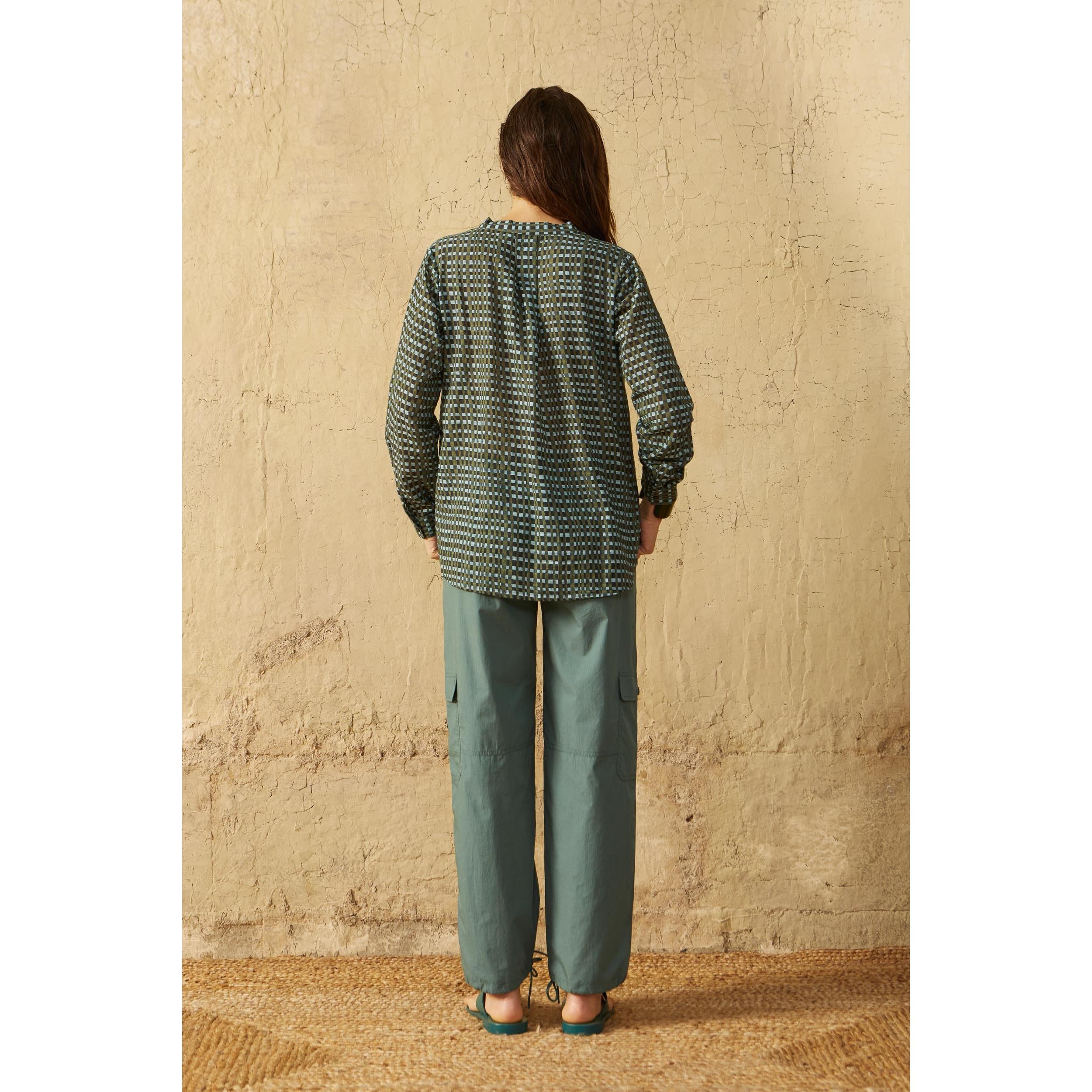 Chemise Quarine Imprime Shibori - Bleu