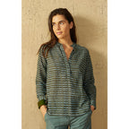 Chemise Quarine Imprime Shibori - Bleu