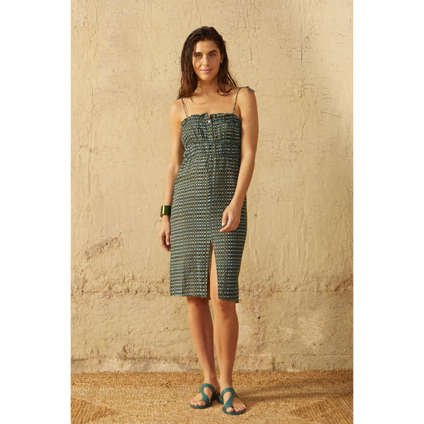 Robe Pila Imprime Shibori - Green