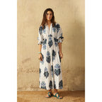 Robe Jane Imprime Indian Flowers - Blue