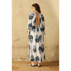 Robe Jane Imprime Indian Flowers - Blue