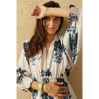Robe Jane Imprime Indian Flowers - Blue