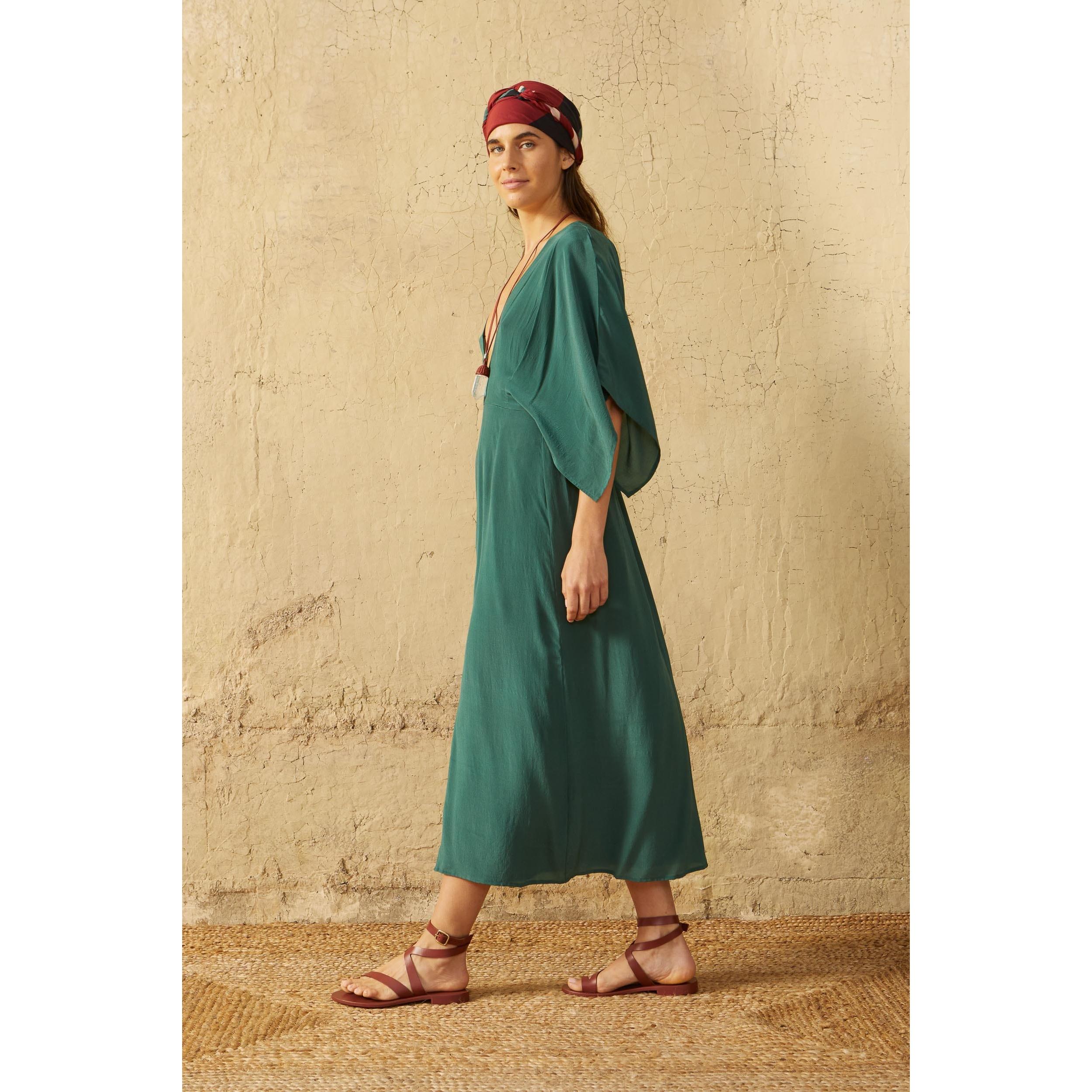 Robe Souane Soie - Aspen Green