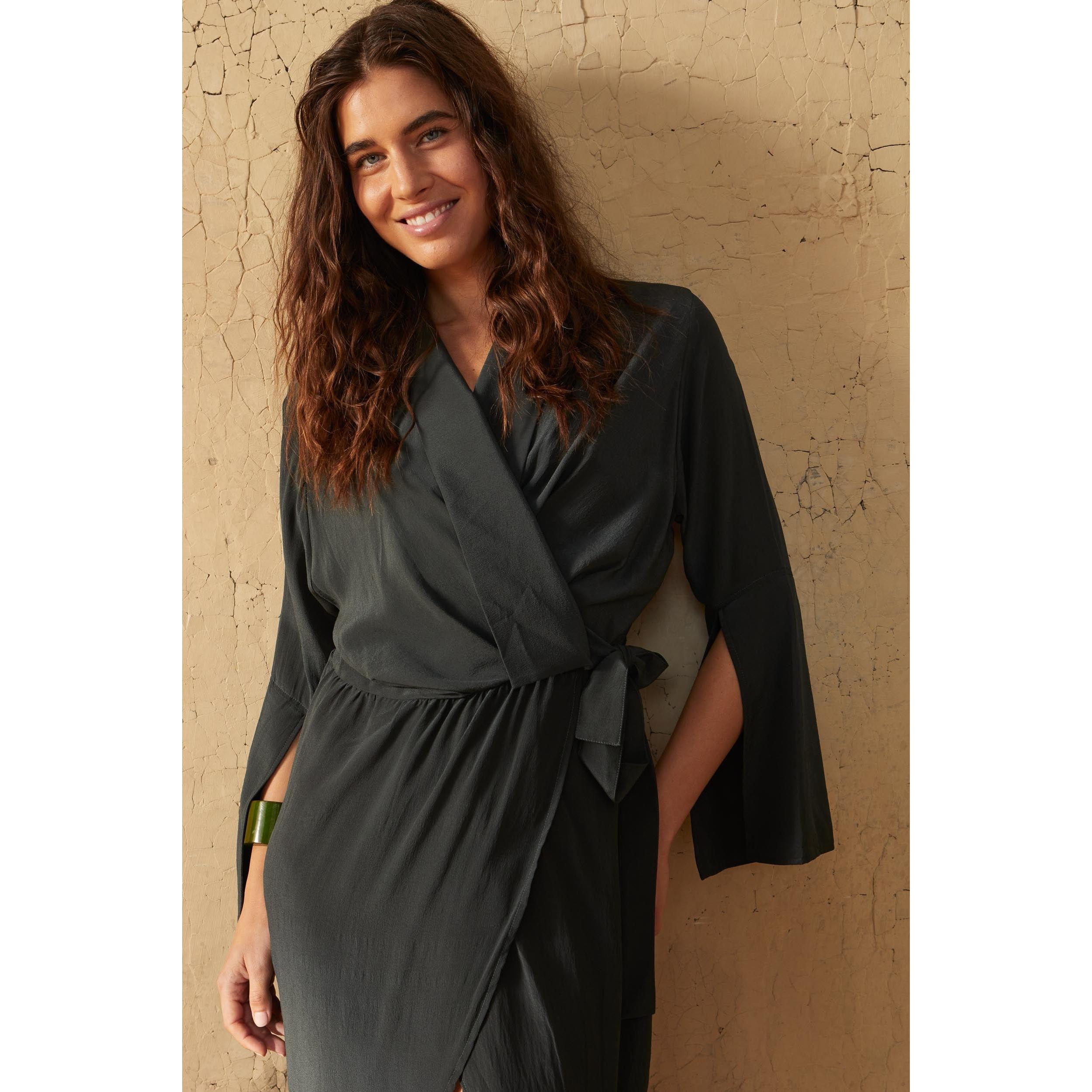 Robe Anae Soie - Ardoise