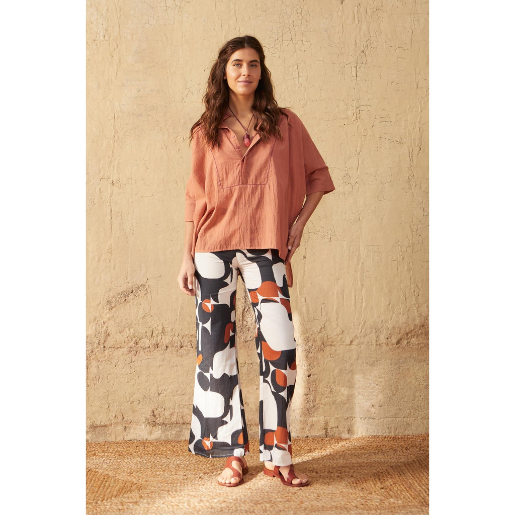 Pantalon Erika Imprime Seventies - Black