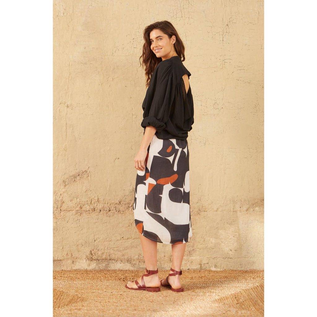 Jupe Beryl Imprime Seventies - Black
