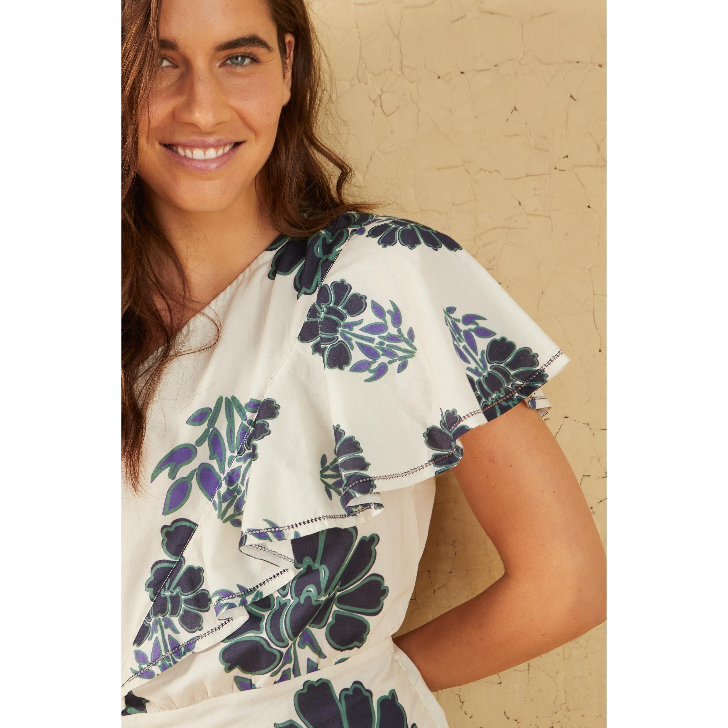 Robe Galiene Imprime Indian Flowers - Blue