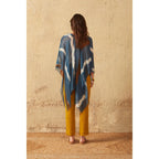 Poncho Rafaele Tie And Dye Etamine De Laine - Blue Print