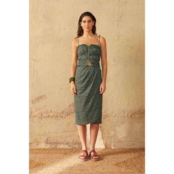 Top Paule Imprime Shibori - Green