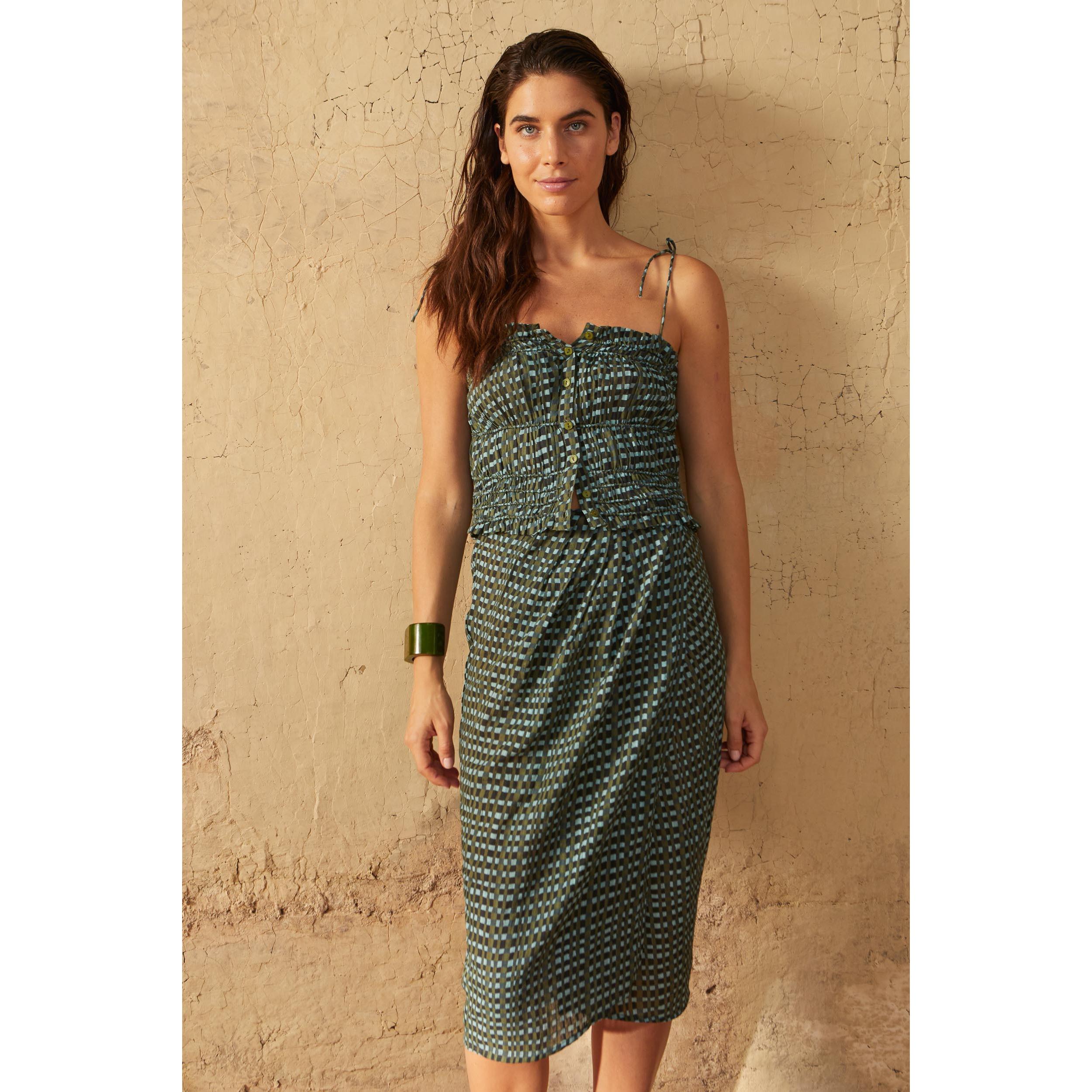 Jupe Lola Imprime Shibori - Green