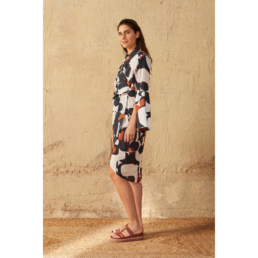 Robe Anae Imprime Seventies - Black