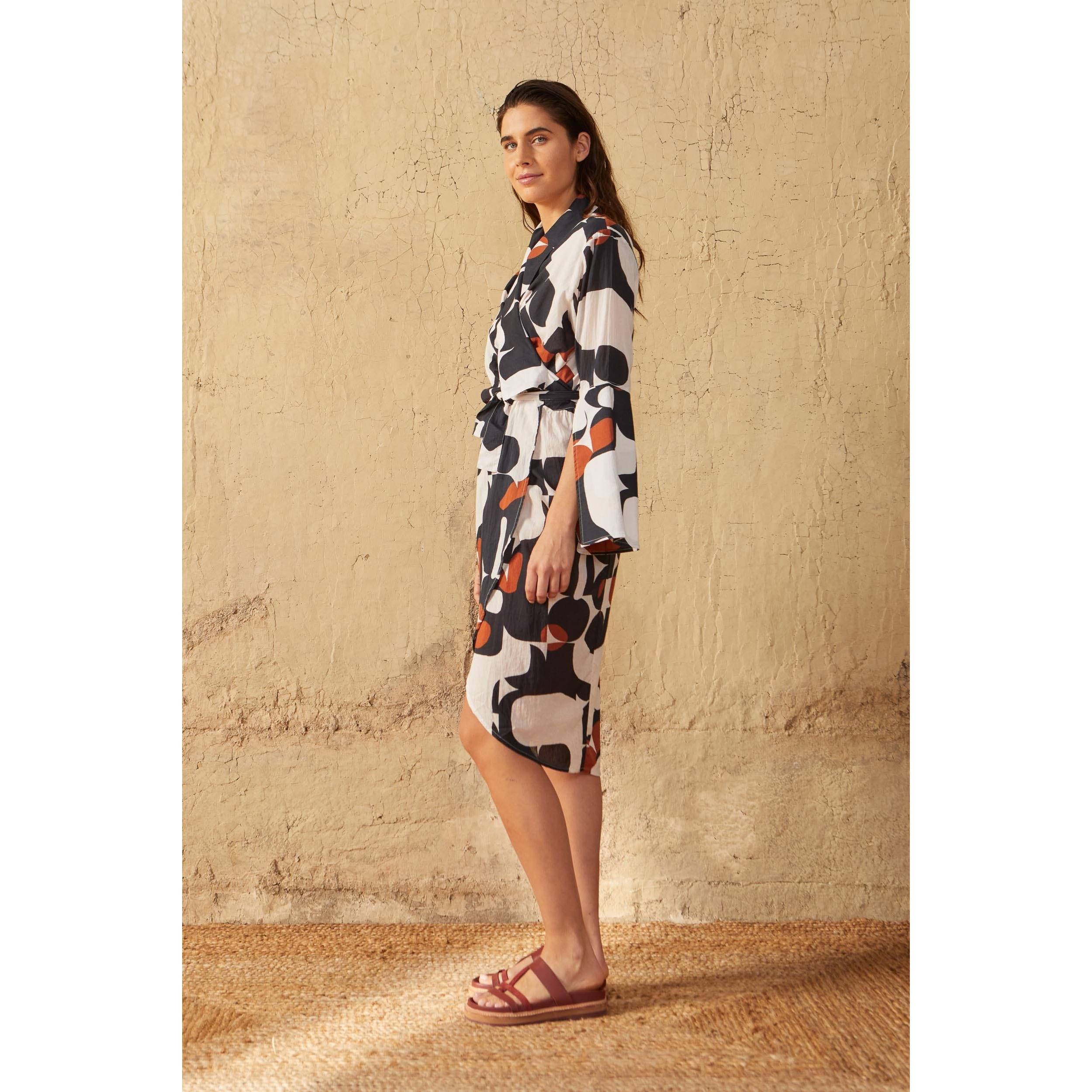 Robe Anae Imprime Seventies - Black