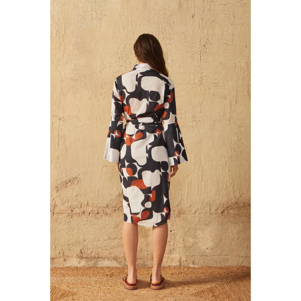 Robe Anae Imprime Seventies - Black