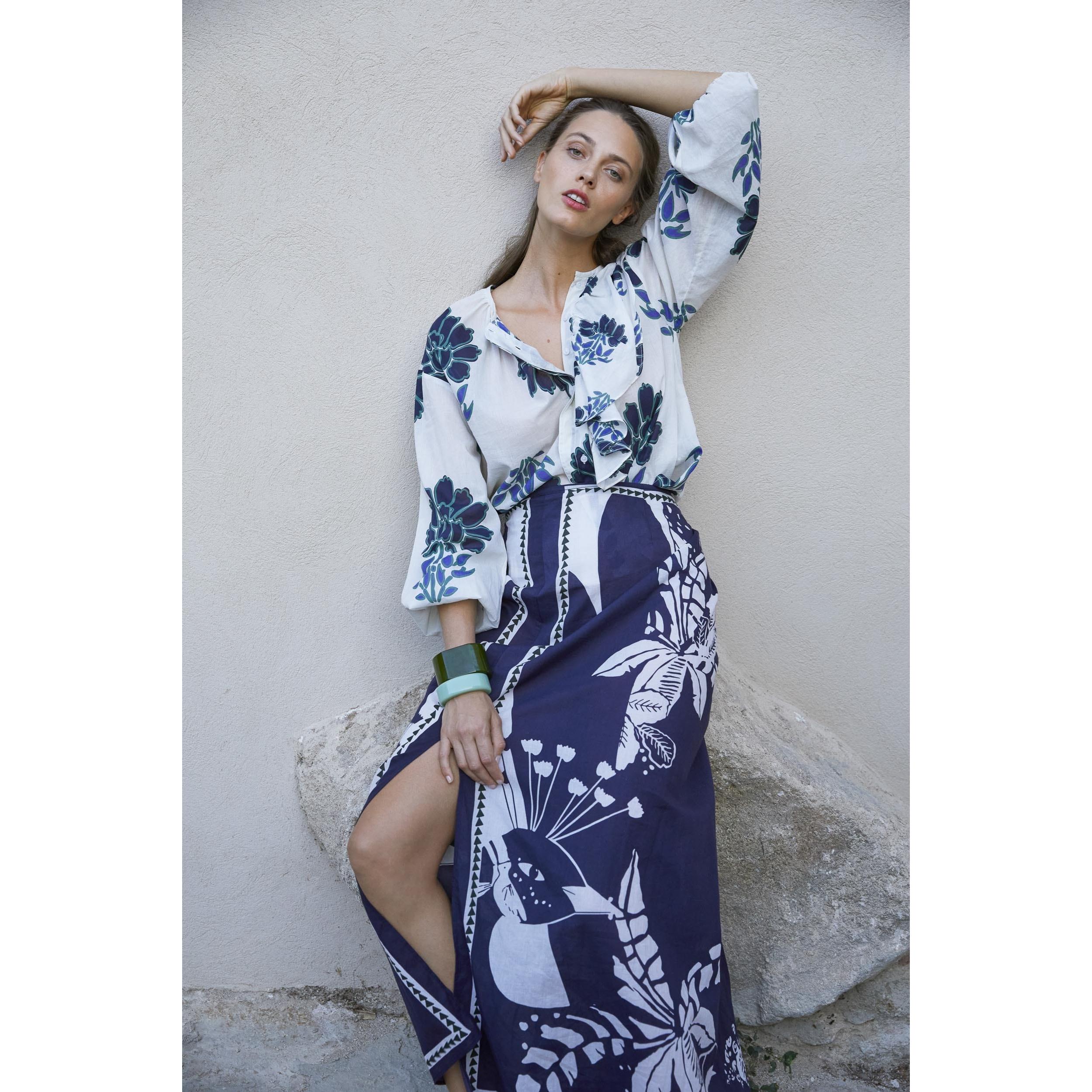 Blouse Romantica Imprime Indian Flowers - Redclay